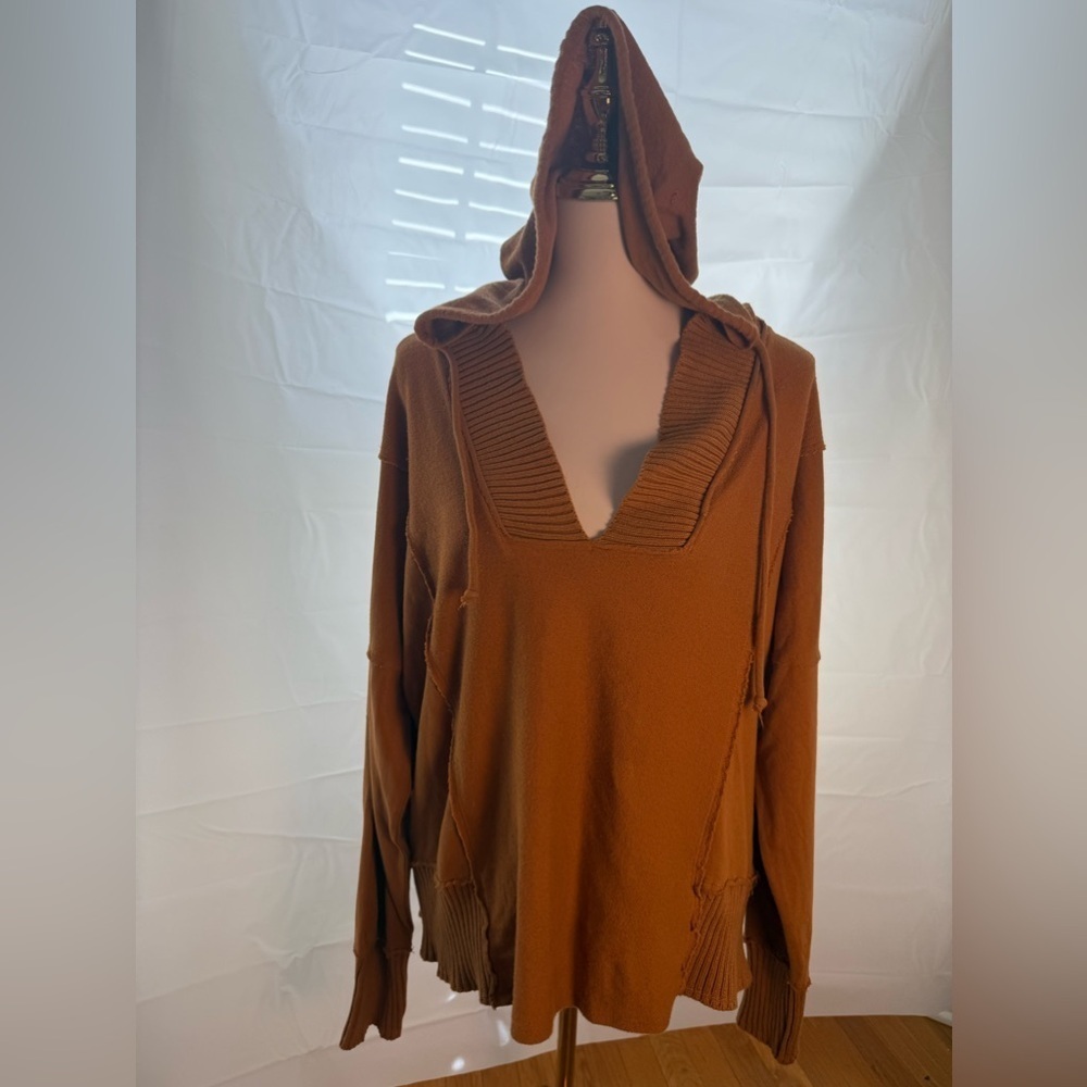 Easel Orange V-Neck Sweatshirt